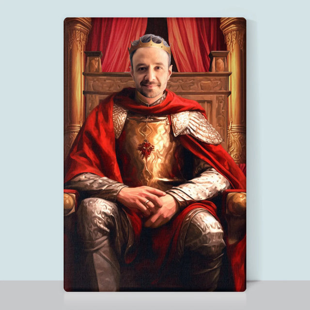 Królewski Portret: Król w Sali Tronowej - Wydruk z Twoim Zdjęciem
