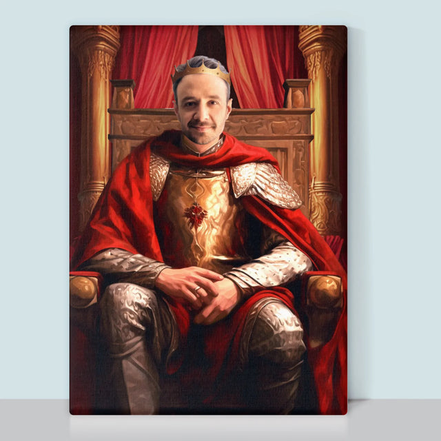 Królewski Portret: Król w Sali Tronowej - Wydruk z Twoim Zdjęciem