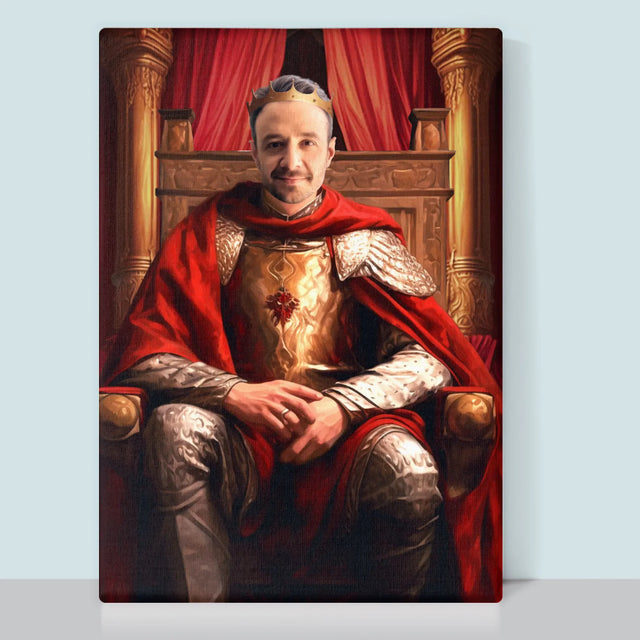 Królewski Portret: Król w Sali Tronowej - Wydruk z Twoim Zdjęciem