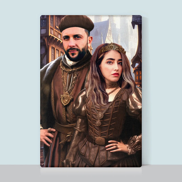 Królewski Portret: Szlachecka Para - Wydruk z Twoim Zdjęciem