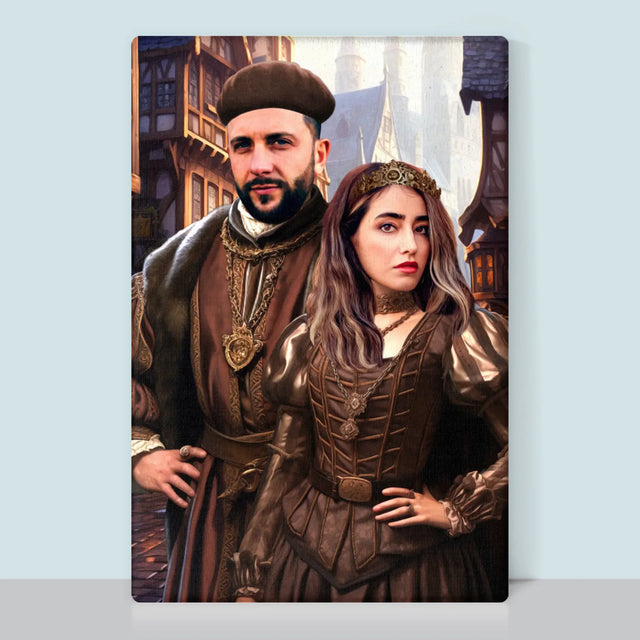 Królewski Portret: Szlachecka Para - Wydruk z Twoim Zdjęciem