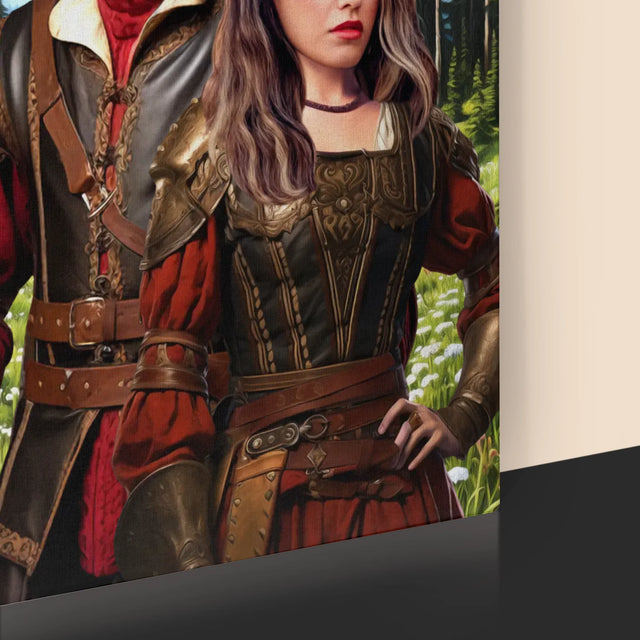 Królewski Portret: Dworska Para - Wydruk z Twoim Zdjęciem