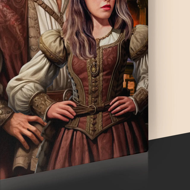 Królewski Portret: Arystokratyczny Duet - Wydruk z Twoim Zdjęciem