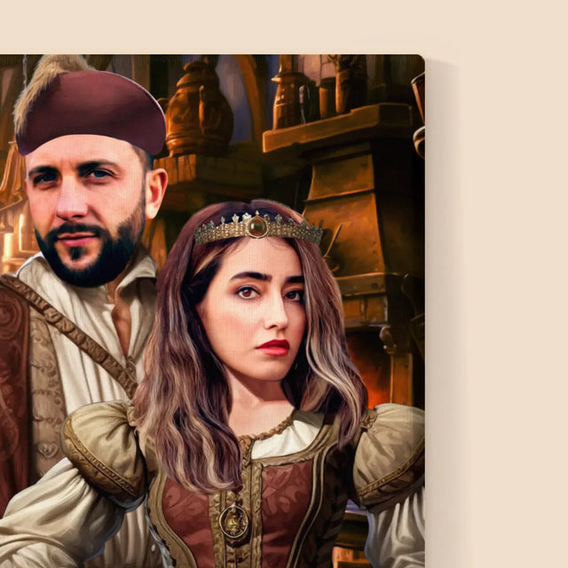 Królewski Portret: Arystokratyczny Duet - Wydruk z Twoim Zdjęciem