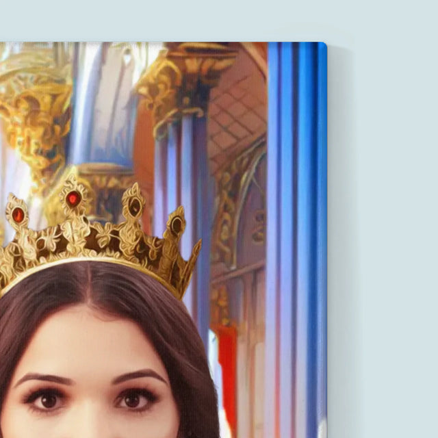 Królewski Portret: Król i Królowa z Pupilem - Wydruk z Twoim Zdjęciem