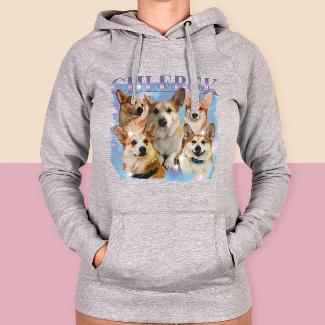 Twoja Postać: Bootleg z Twoim Psem - Bluza Damska z Kapturem