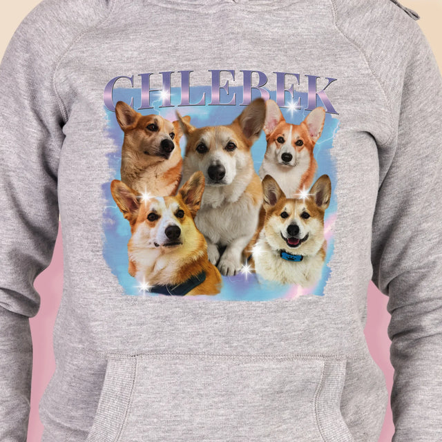 Twoja Postać: Bootleg z Twoim Psem - Bluza Damska z Kapturem