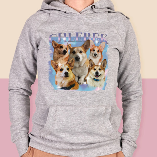 Twoja Postać: Bootleg z Twoim Psem - Bluza Damska z Kapturem