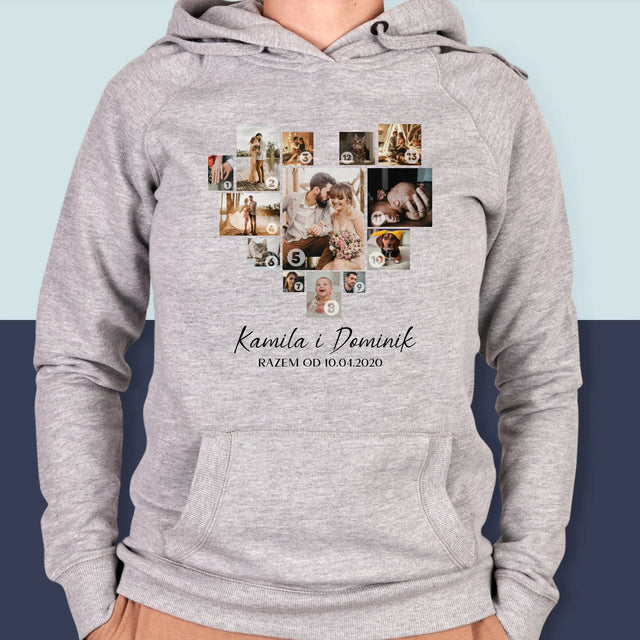 Fotokolaż: Serce - Bluza Damska z Kapturem