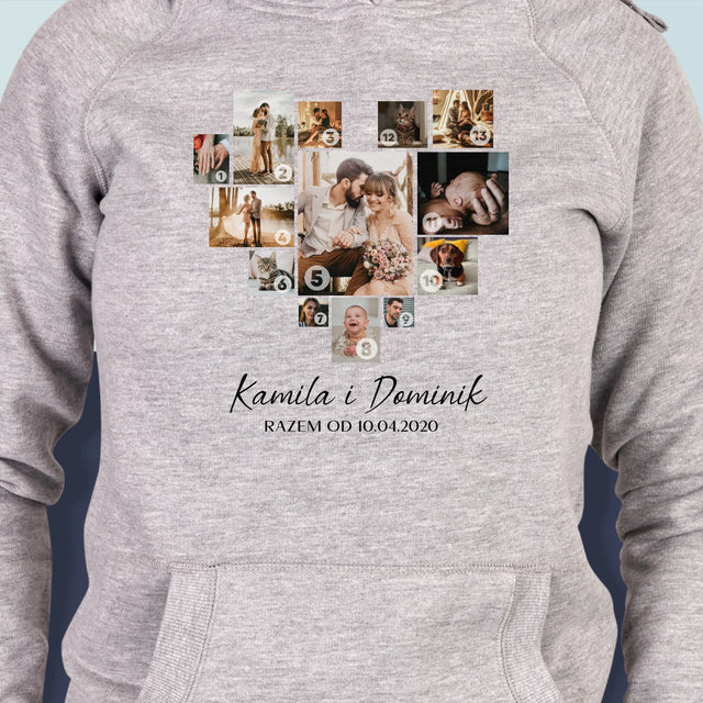 Fotokolaż: Serce - Bluza Damska z Kapturem