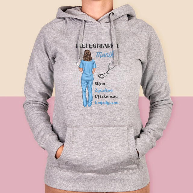 Kreator Postaci: Cechy Pielęgniarki - Bluza Damska z Kapturem
