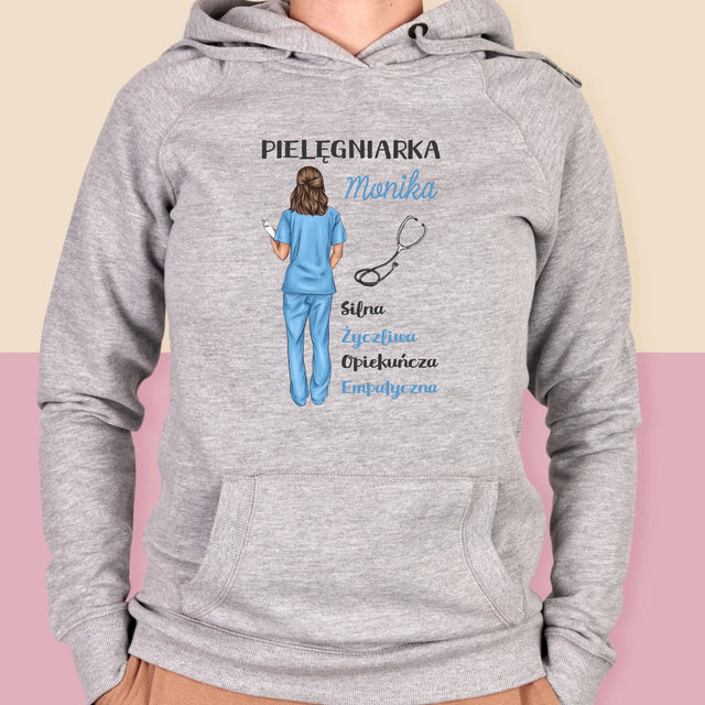 Kreator Postaci: Cechy Pielęgniarki - Bluza Damska z Kapturem