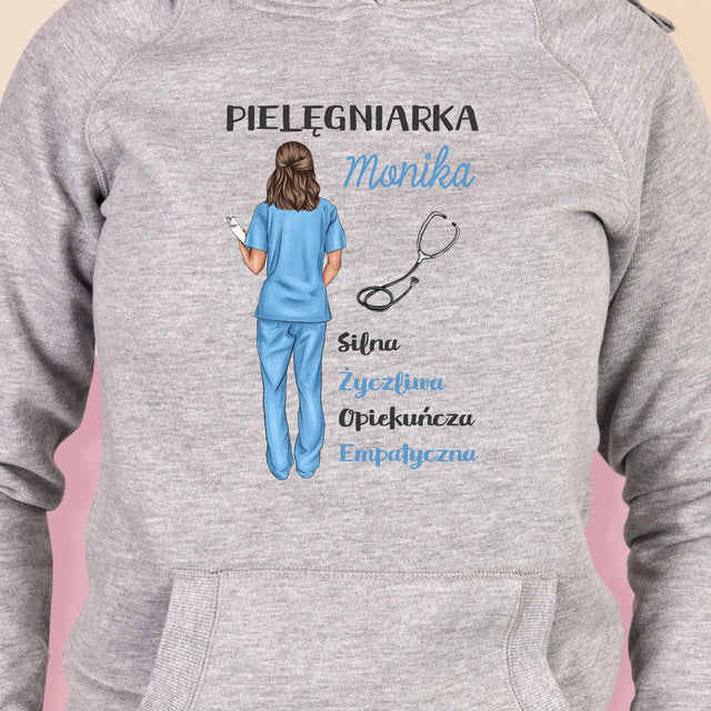 Kreator Postaci: Cechy Pielęgniarki - Bluza Damska z Kapturem