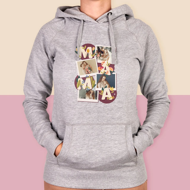 Fotokolaż: Literki Mama - Bluza Damska z Kapturem