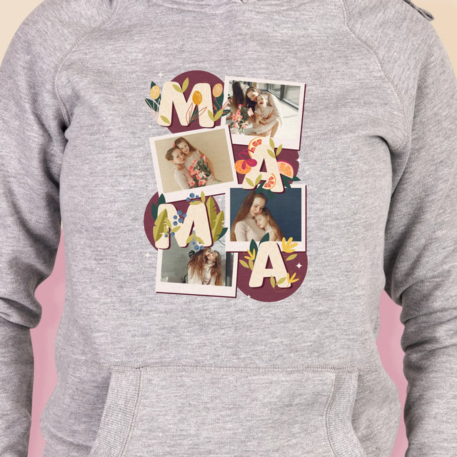 Fotokolaż: Literki Mama - Bluza Damska z Kapturem