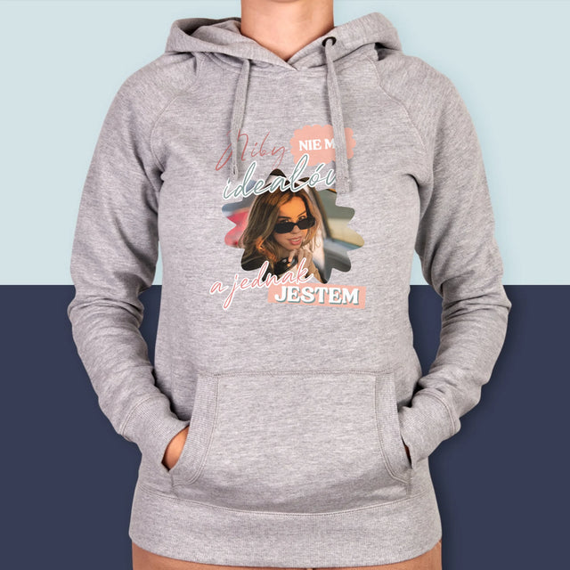 Zdjęcie i Podpis: Nie Ma Ideałów - Bluza Damska z Kapturem