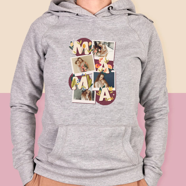 Fotokolaż: Literki Mama - Bluza Damska z Kapturem