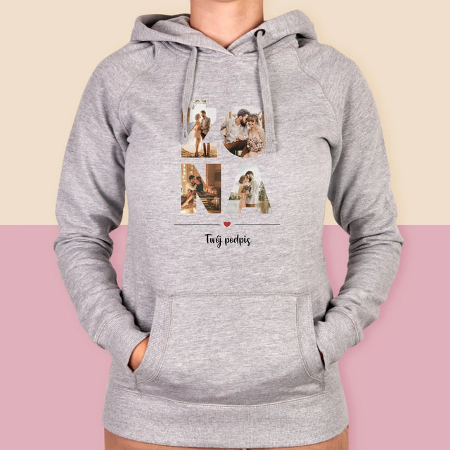 Słowo Ze Zdjęć: Żona - Bluza Damska z Kapturem