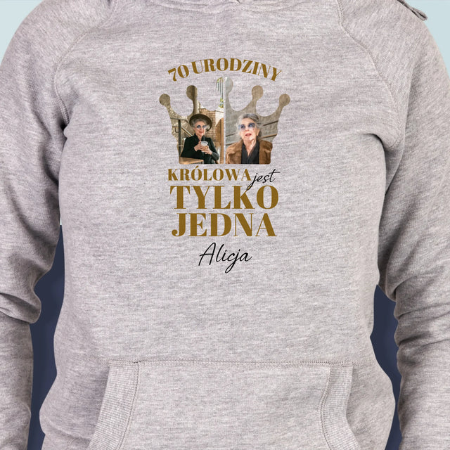 Kształt Ze Zdjęć: 70 Urodziny Królowa - Bluza Damska z Kapturem