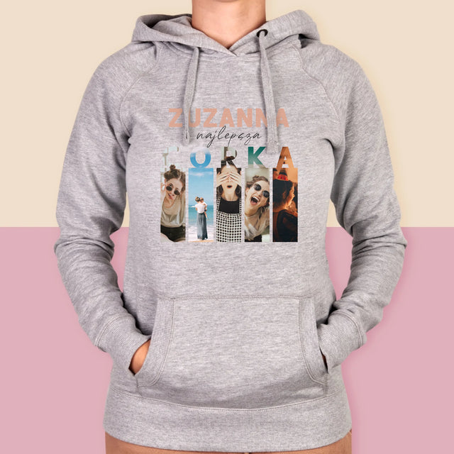 Fotokolaż: Najlepsza Córka - Bluza Damska z Kapturem
