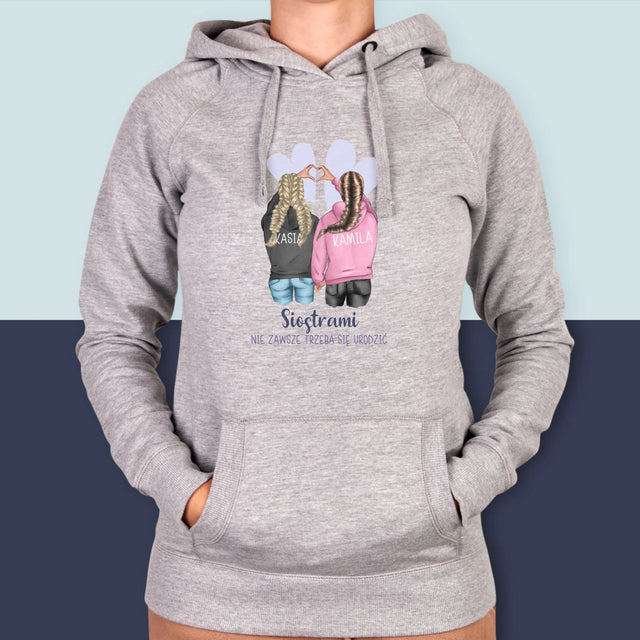 Kreator Postaci: Zimowe Przyjaciółki - Bluza Damska z Kapturem