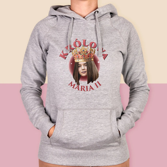 Zdjęcie i Podpis: Królowa Zdjęcie - Bluza Damska z Kapturem