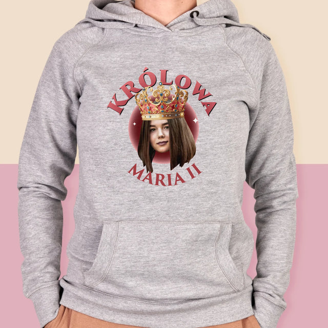 Zdjęcie i Podpis: Królowa Zdjęcie - Bluza Damska z Kapturem