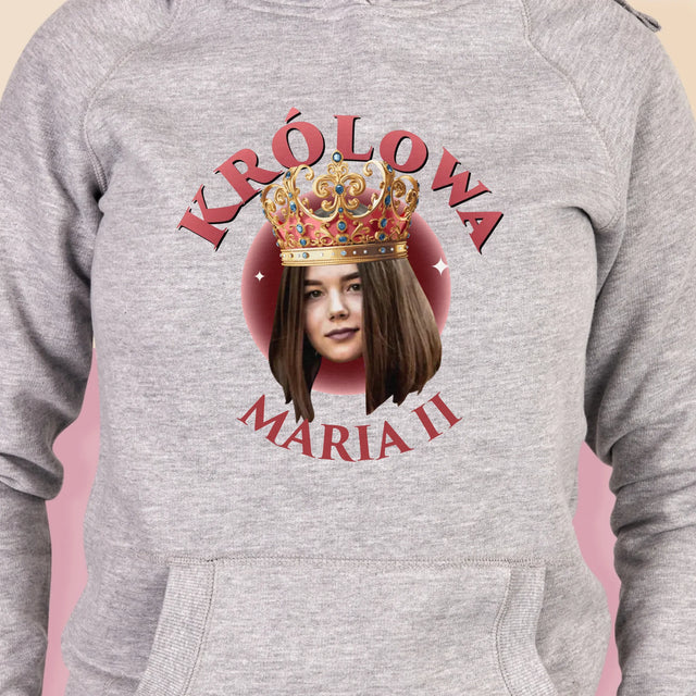 Zdjęcie i Podpis: Królowa Zdjęcie - Bluza Damska z Kapturem