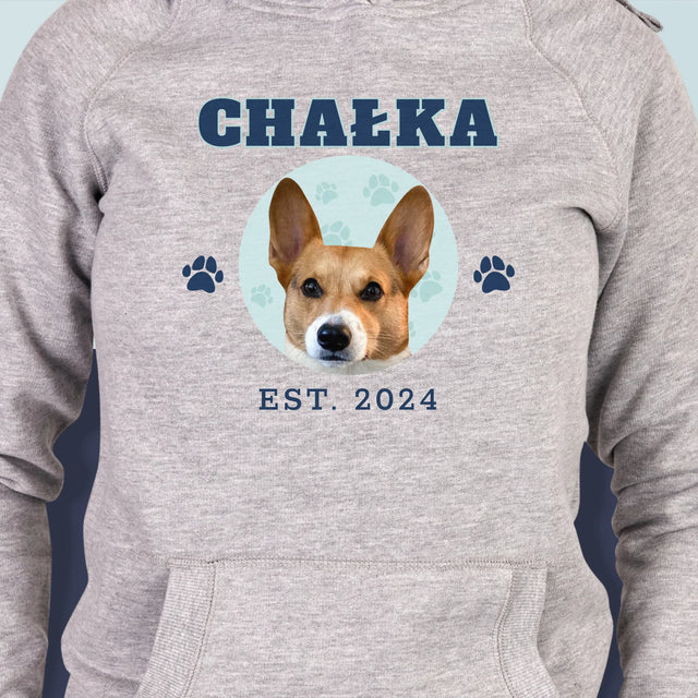 Twoja Postać: Twój Pies Varsity - Bluza Damska z Kapturem