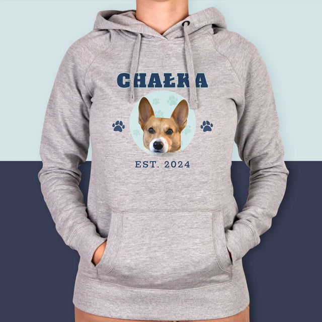 Twoja Postać: Twój Pies Varsity - Bluza Damska z Kapturem