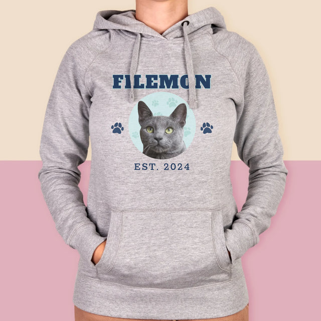 Twoja Postać: Twój Kot Varsity - Bluza Damska z Kapturem