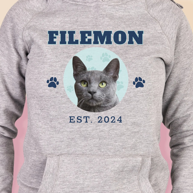 Twoja Postać: Twój Kot Varsity - Bluza Damska z Kapturem