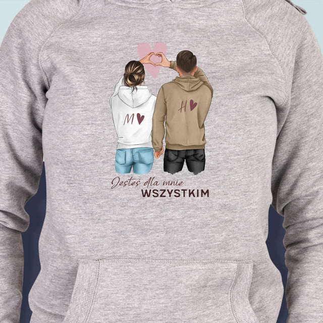 Kreator Postaci: Para Serce - Bluza Damska z Kapturem