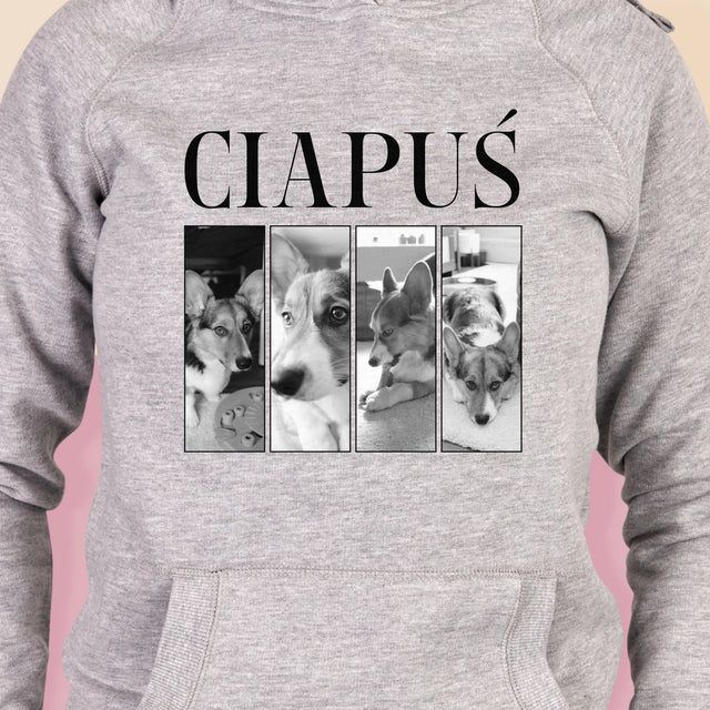 Fotokolaż: Bootleg Klasyczny z Pupilem - Bluza Damska z Kapturem