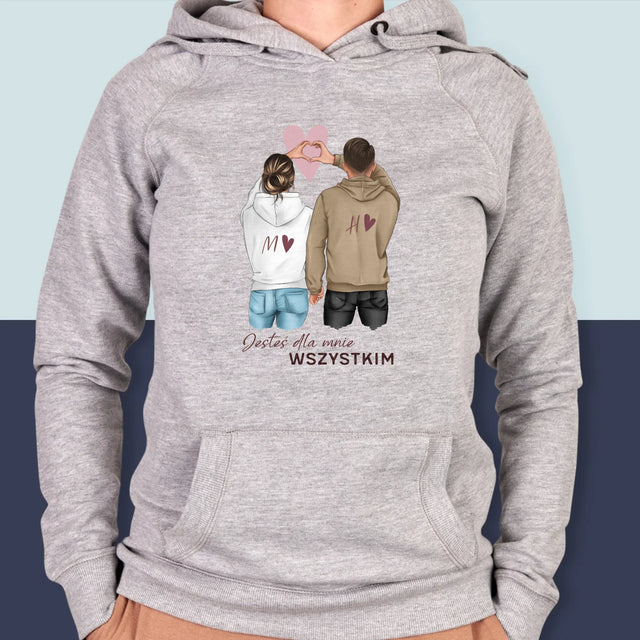 Kreator Postaci: Para Serce - Bluza Damska z Kapturem