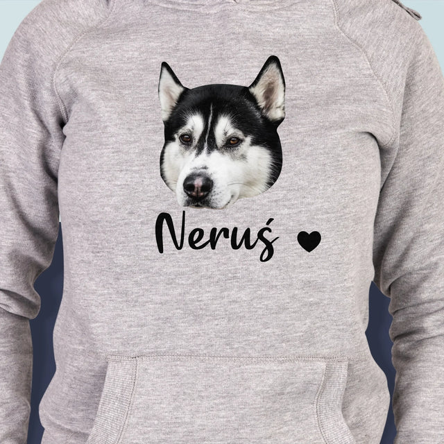 Twoja Postać: Głowa Twojego Pieska - Bluza Damska z Kapturem