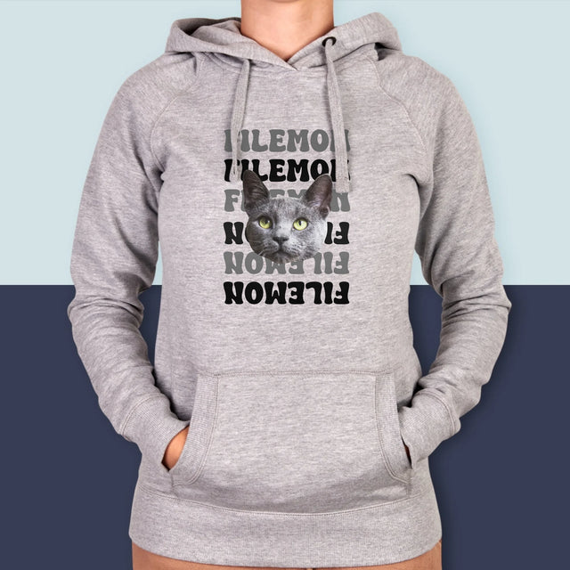 Twoja Postać: Zdjęcie Pupila z Imieniem - Bluza Damska z Kapturem