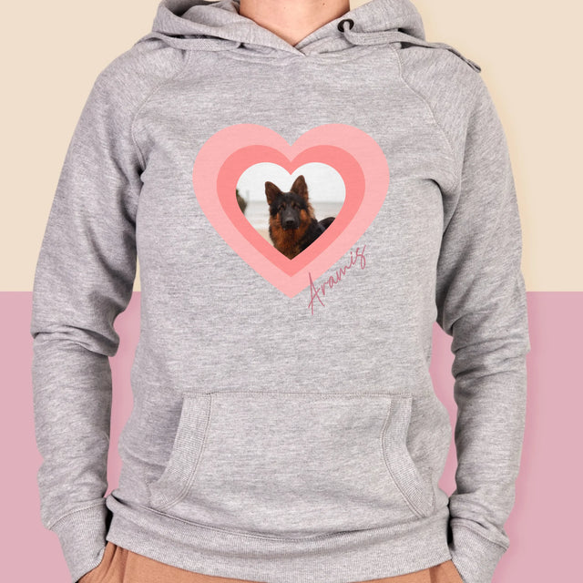 Zdjęcie i Podpis: Zdjęcie Pupila w Sercu - Bluza Damska z Kapturem