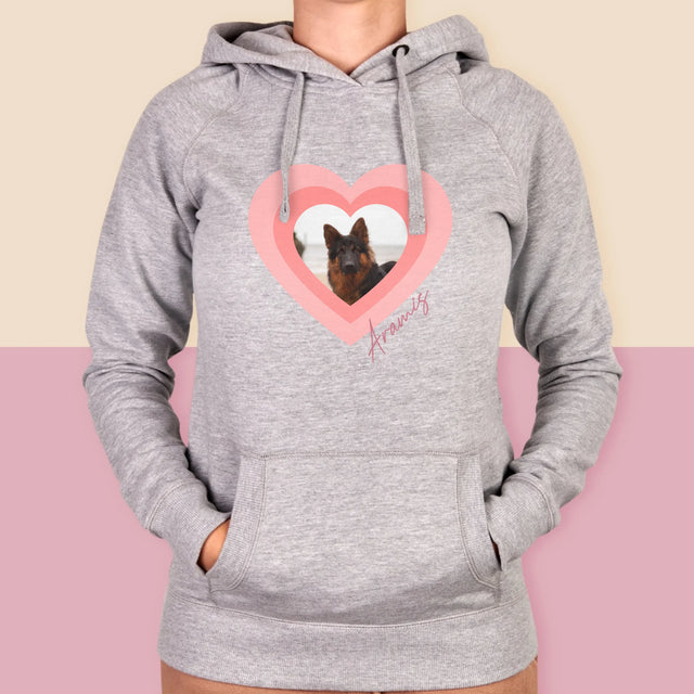 Zdjęcie i Podpis: Zdjęcie Pupila w Sercu - Bluza Damska z Kapturem