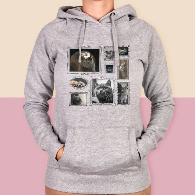Fotokolaż: Ściana Galerii z Pupilem - Bluza Damska z Kapturem