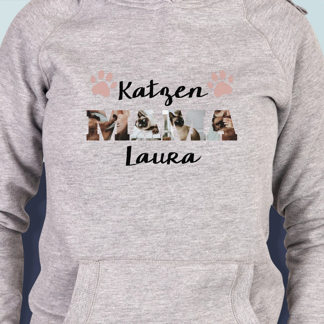 Słowo Ze Zdjęć: Kocia Mama z Twoich Zdjęć - Bluza Damska z Kapturem