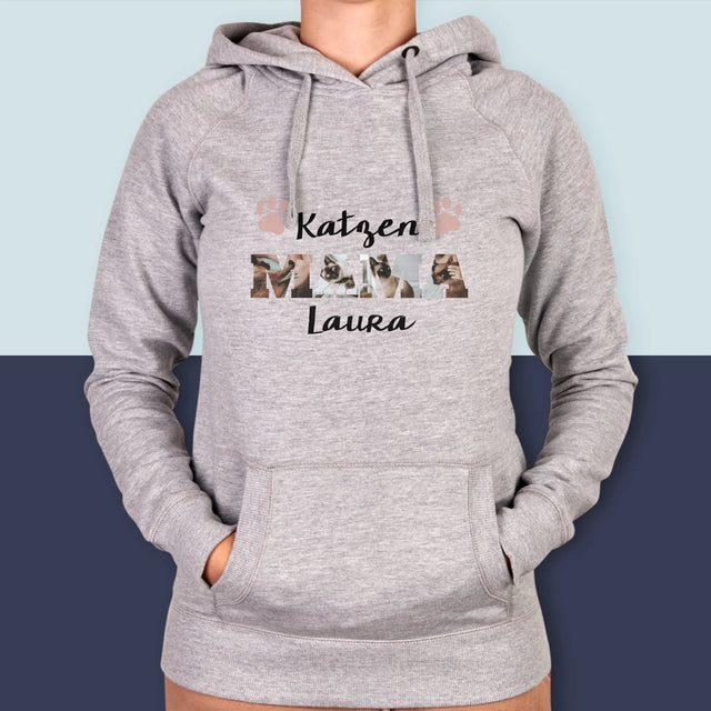 Słowo Ze Zdjęć: Kocia Mama z Twoich Zdjęć - Bluza Damska z Kapturem