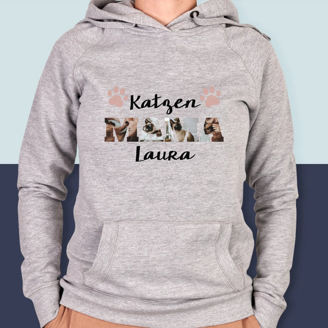 Słowo Ze Zdjęć: Kocia Mama z Twoich Zdjęć - Bluza Damska z Kapturem