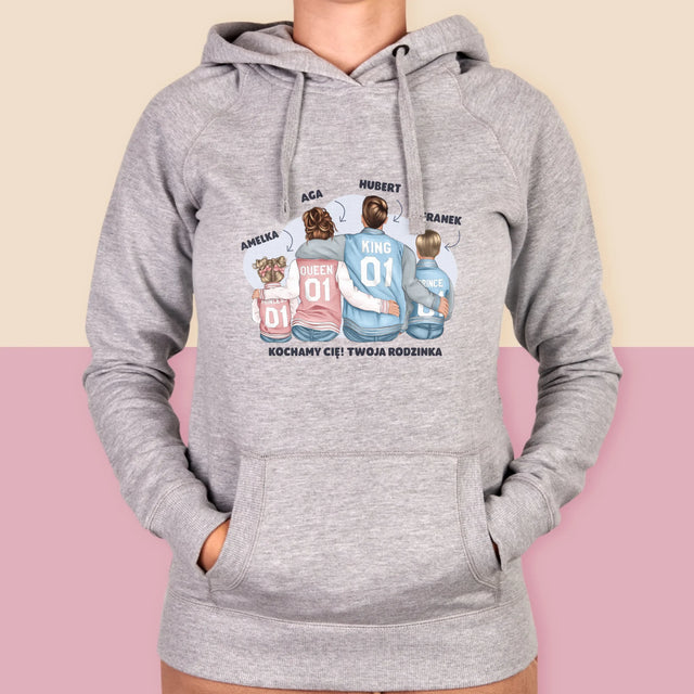 Kreator Postaci: Rodzina w Bluzach - Bluza Damska z Kapturem