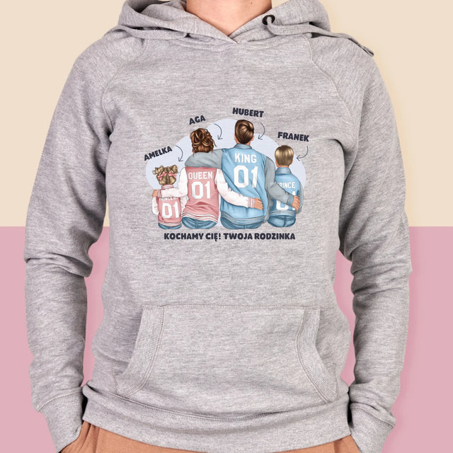 Kreator Postaci: Rodzina w Bluzach - Bluza Damska z Kapturem