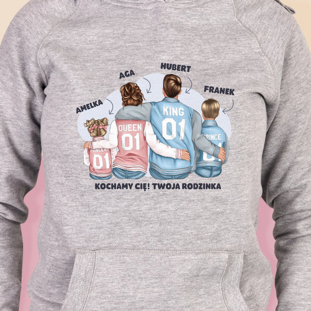 Kreator Postaci: Rodzina w Bluzach - Bluza Damska z Kapturem