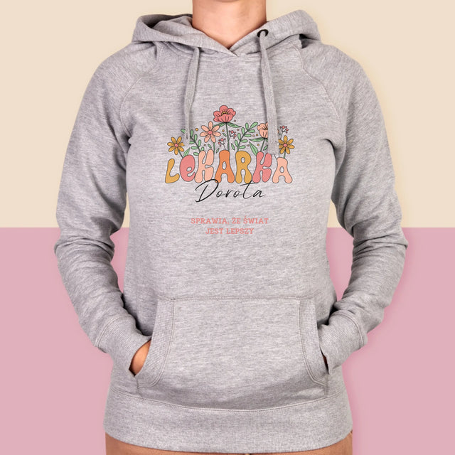 Imię i Podpis: Lekarka - Bluza Damska z Kapturem