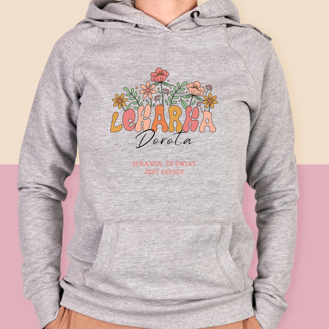 Imię i Podpis: Lekarka - Bluza Damska z Kapturem