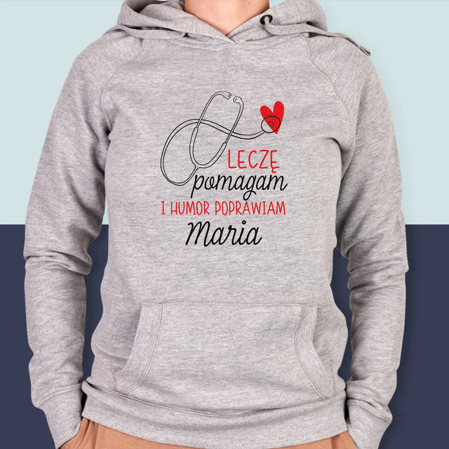 Imię i Podpis: Leczę Pomagam - Bluza Damska z Kapturem