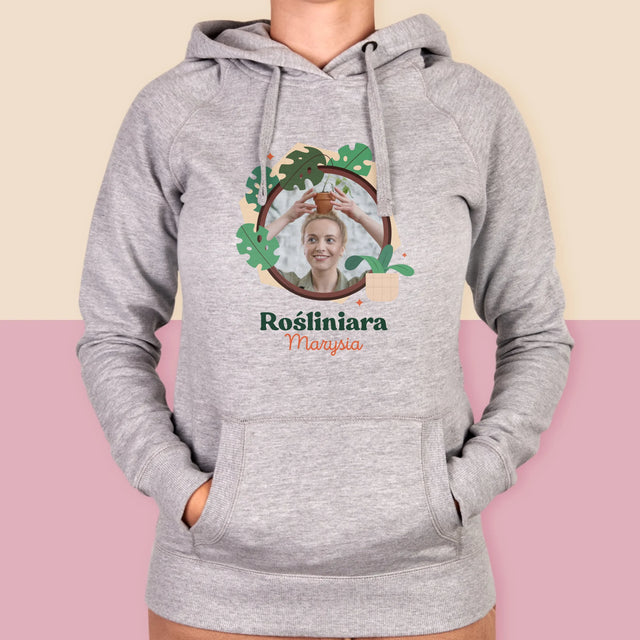 Zdjęcie i Podpis: Rośliniara - Bluza Damska z Kapturem
